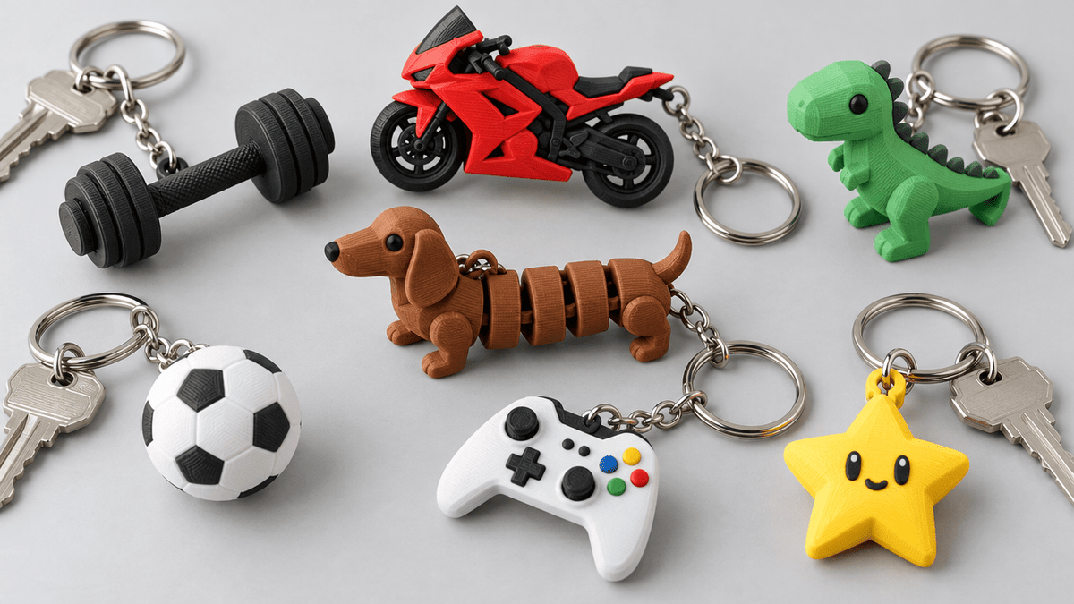 Llaveros de pádel, gym, moto y perro salchicha